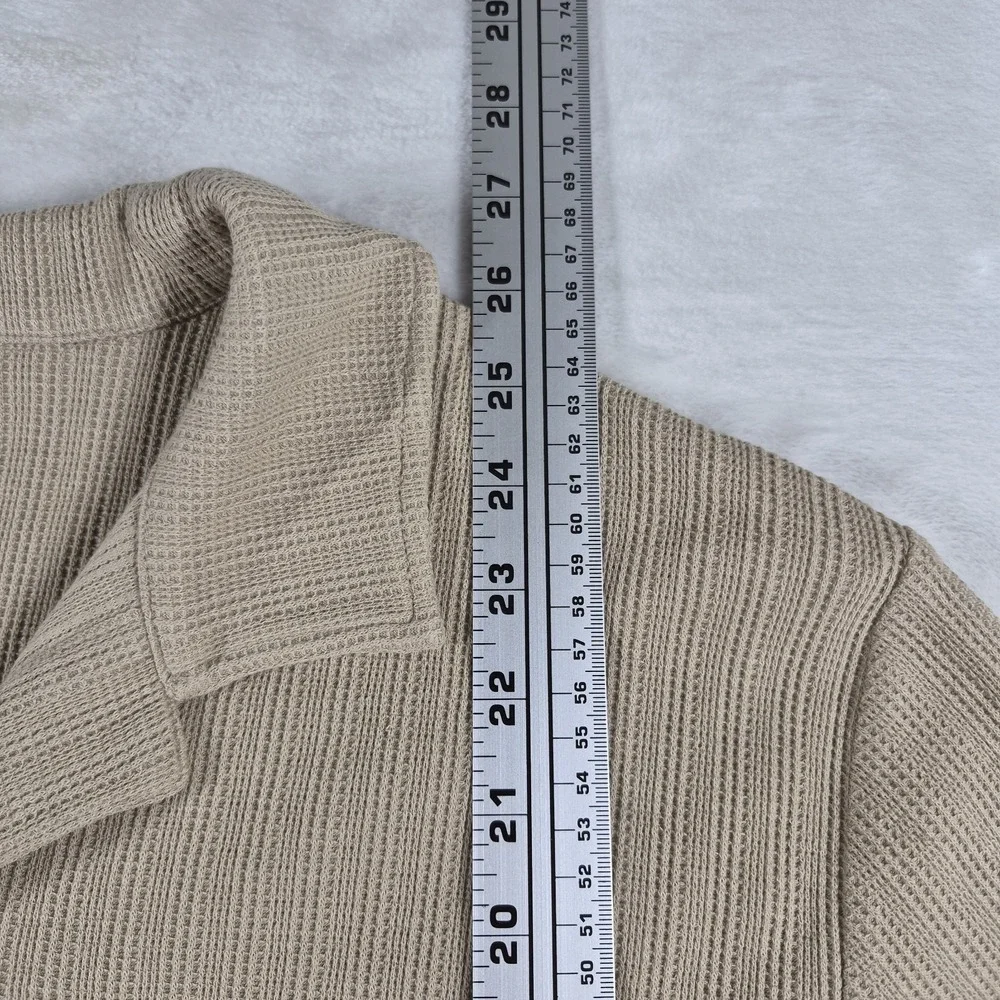 Banana Republic Polo Shirt Men's Medium Beige Camp Collar Short Sleeve NWT